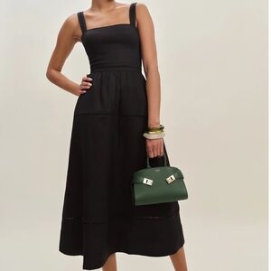 Reformation Everett Linen Dress in Black *NEW*